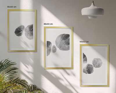Set of 3 framed wall art pieces Abstract art paint splashes