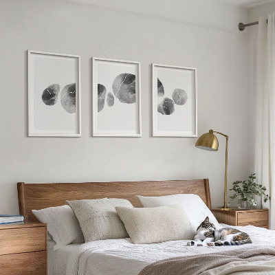 Set of 3 framed wall art pieces Abstract art paint splashes
