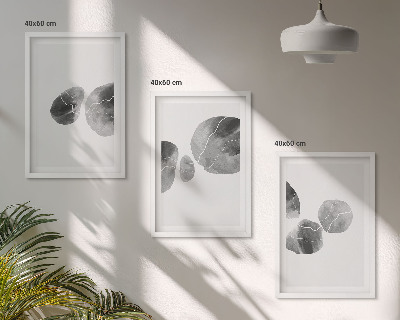 Set of 3 framed wall art pieces Abstract art paint splashes