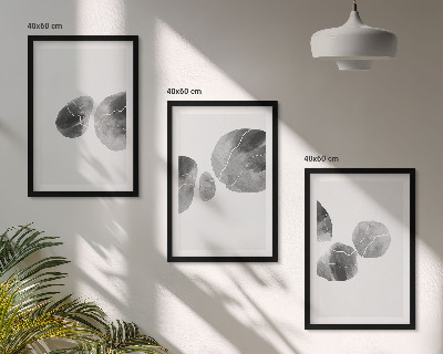 Set of 3 framed wall art pieces Abstract art paint splashes