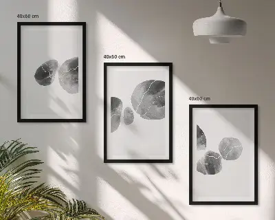 Abstract art paint splashes set of 3 framed wall art pieces
