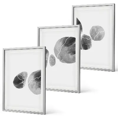 Abstract art paint splashes set of 3 framed wall art pieces