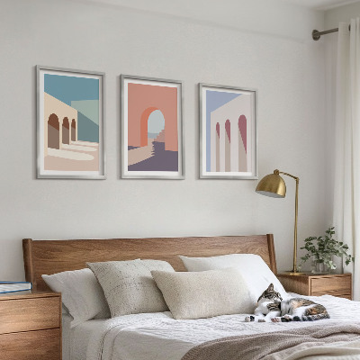 Wall art set Pastel architectural graphics