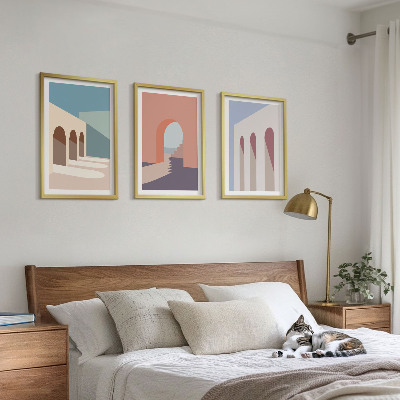 Wall art set Pastel architectural graphics