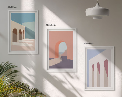 Wall art set Pastel architectural graphics