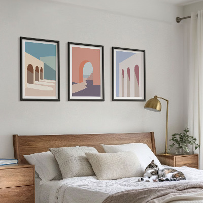Wall art set Pastel architectural graphics