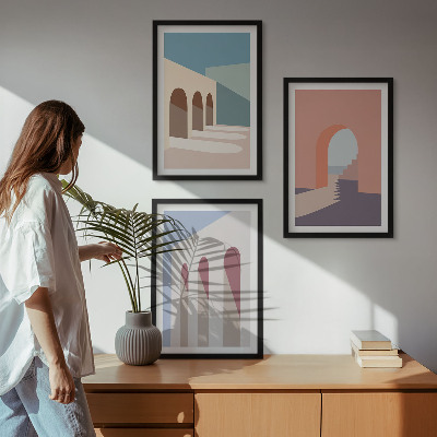 Wall art set Pastel architectural graphics