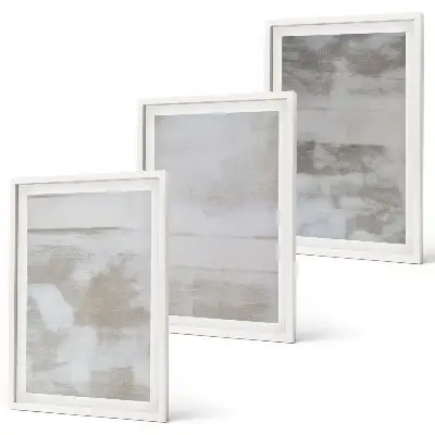 Three-piece wall art set with modern distressed textures