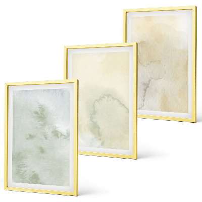 Three-piece wall art piece Pastel watercolor textures