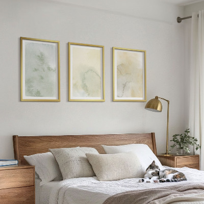 Three-piece wall art piece Pastel watercolor textures