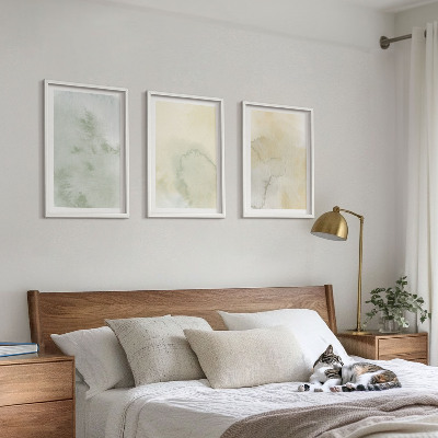 Three-piece wall art piece Pastel watercolor textures