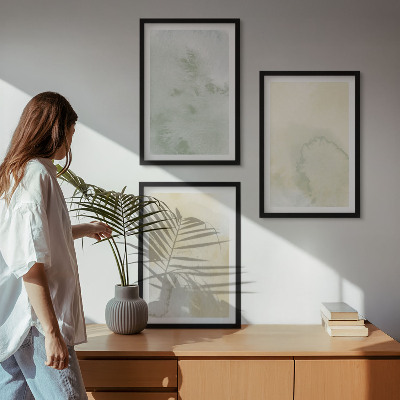 Three-piece wall art piece Pastel watercolor textures