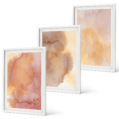 Wall art set Warm watercolor colorful textures