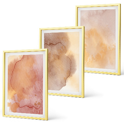 Wall art set Warm watercolor colorful textures