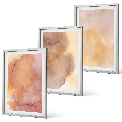Wall art set Warm watercolor colorful textures