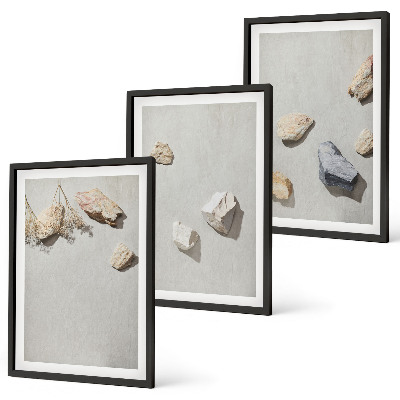 Wall art set Boho stones beach decorations