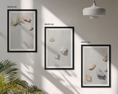 Wall art set Boho stones beach decorations