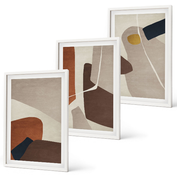 Three-piece wall art piece Abstract boho painting