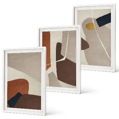 Abstract boho wall art three-piece set