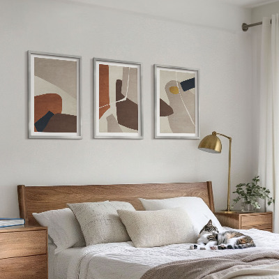 Three-piece wall art piece Abstract boho painting
