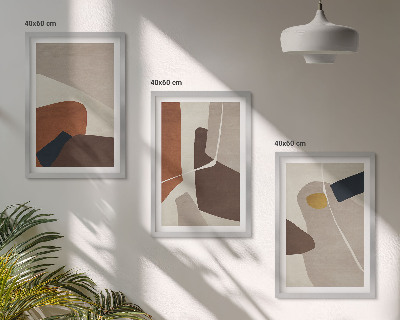 Three-piece wall art piece Abstract boho painting