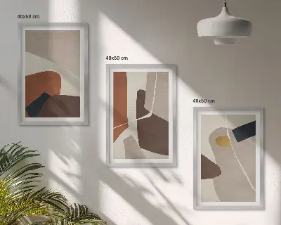 Abstract boho wall art three-piece set