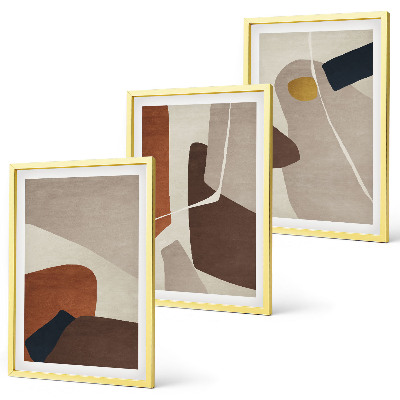 Three-piece wall art piece Abstract boho painting