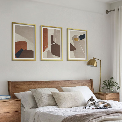 Three-piece wall art piece Abstract boho painting