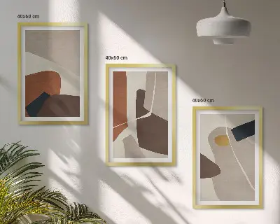 Abstract boho wall art three-piece set