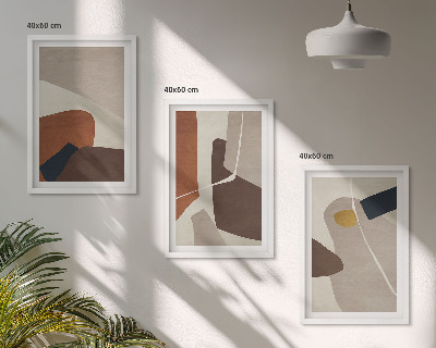 Three-piece wall art piece Abstract boho painting