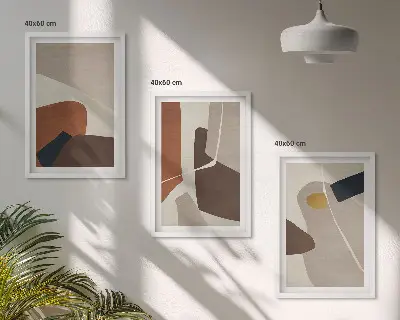 Abstract boho wall art three-piece set