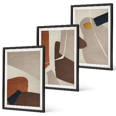 Three-piece wall art piece Abstract boho painting