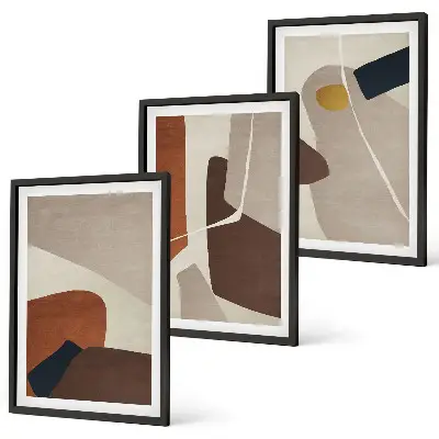 Abstract boho wall art three-piece set