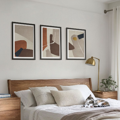 Three-piece wall art piece Abstract boho painting