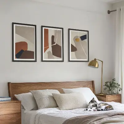 Abstract boho wall art three-piece set