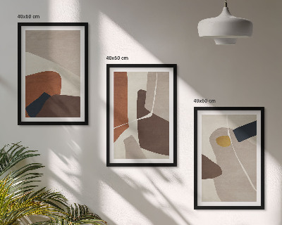 Three-piece wall art piece Abstract boho painting