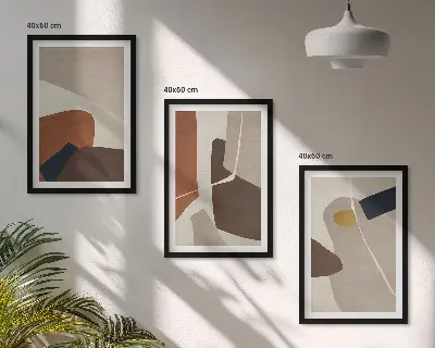 Abstract boho wall art three-piece set