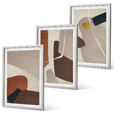 Three-piece wall art piece Abstract boho painting