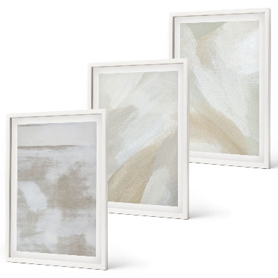 Set of 3 framed wall art pieces Abstract brush strokes