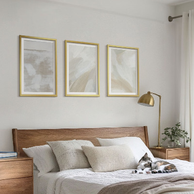 Set of 3 framed wall art pieces Abstract brush strokes