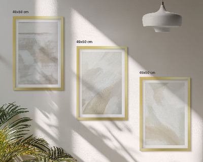 Set of 3 framed wall art pieces Abstract brush strokes