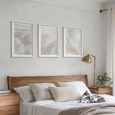 Set of 3 framed wall art pieces Abstract brush strokes