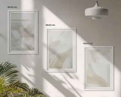 Abstract brush strokes wall art set of 3 framed pieces