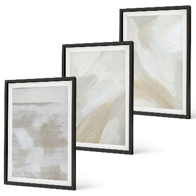 Set of 3 framed wall art pieces Abstract brush strokes