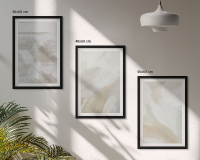 Set of 3 framed wall art pieces Abstract brush strokes