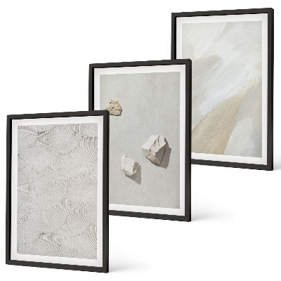 Wall art set Sand stones modern paint