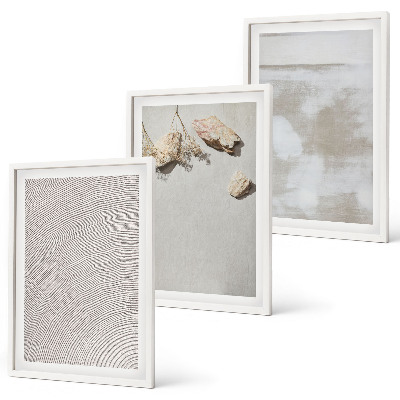 Three-piece wall art piece Sand stones boho texture