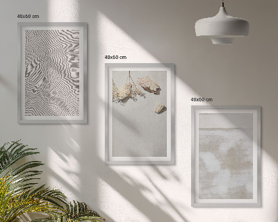 Three-piece wall art piece Sand stones boho texture