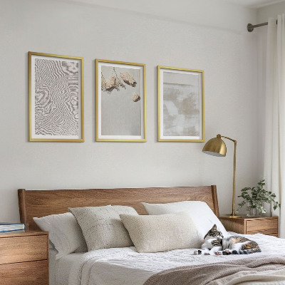 Three-piece wall art piece Sand stones boho texture