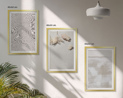 Three-piece wall art piece Sand stones boho texture